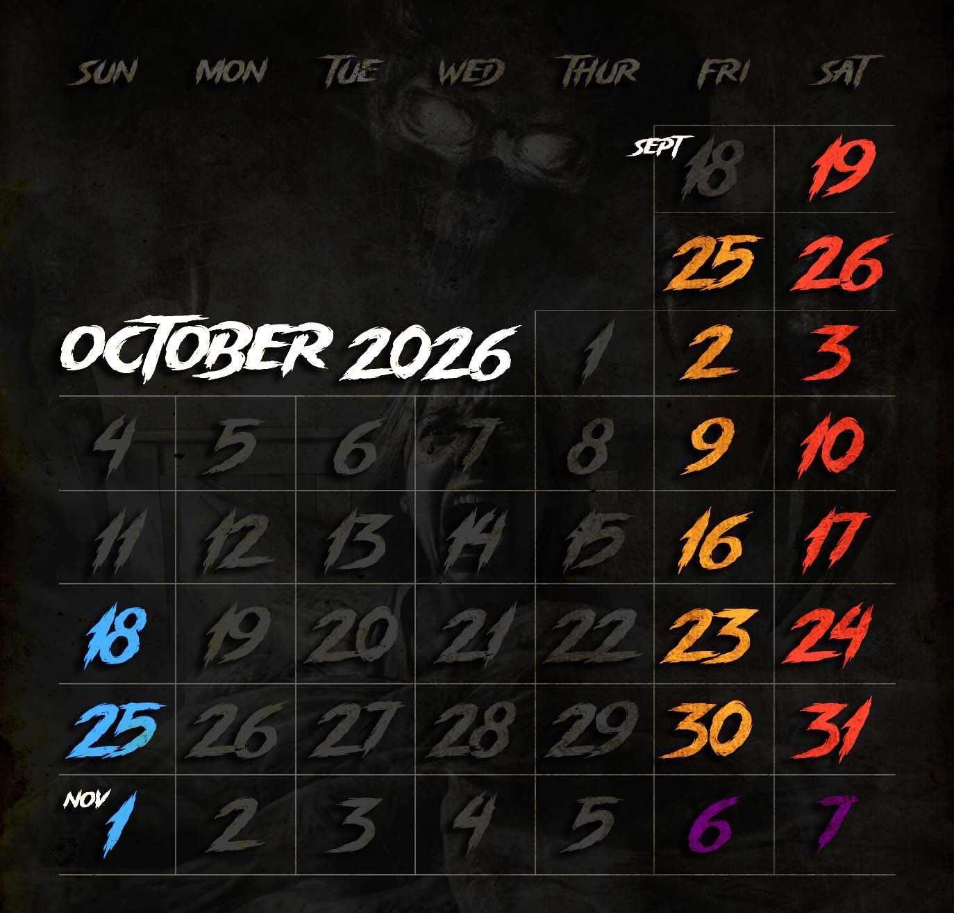 sweet dreams calendar 2026